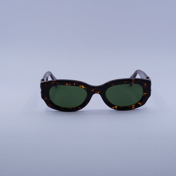 Off-White OERI14E PALMER 6055 Sunglasses Havana Oval Frame, Green Lenses main image 7